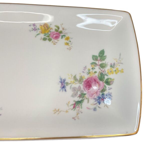 VTG Royal Doulton Arcadia H4802 11" Floral Bone China Sandwich Serving Tray HTF - Picture 13 of 16